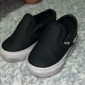 Vans Kids Black Slip-On Shoes Size 4.5